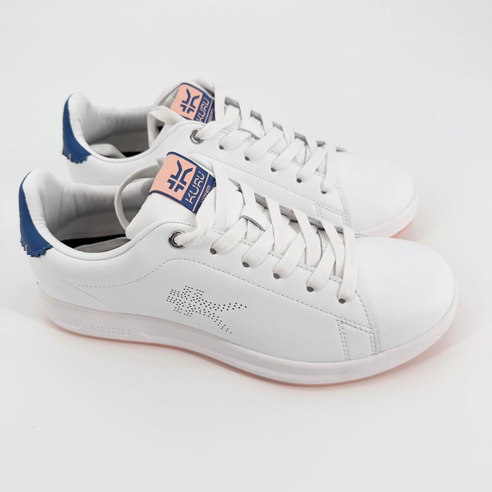 KURU ROAM Women's 8.5 White Leather Sneakers NIB Plantar Fasciitis Arch Support - Picture 3 of 11